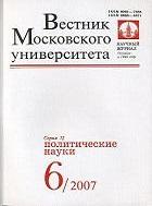 Вестник Московского университета. Серия 12. Политические науки